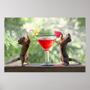 Lycklig Hour Squirrels Poster