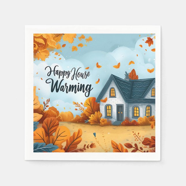 Lycklig HouseuppvärmNapkins Pappersservett (Framsidan)