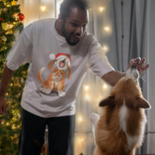 Lycklig Howl-i-days Jul hund singing t-shirt