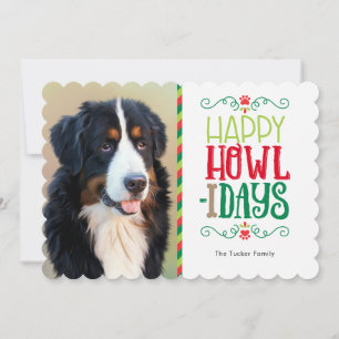 Lycklig Howl-idays Paw Skriv ut julfotkort Julkort