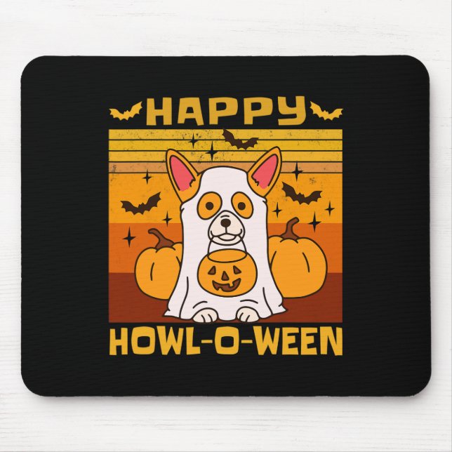 Lycklig Howl-o-ween Corgi Halloween Costume Musmatta (Framsidan)