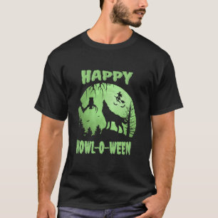Lycklig Howl O Ween Howling Werevarwitch Full Moon T Shirt