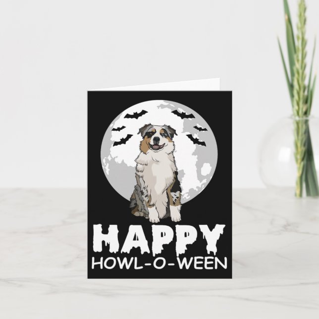 Lycklig Howl-o-ween Lazy Halloween Costume Cute Hu Kort (Framsida)