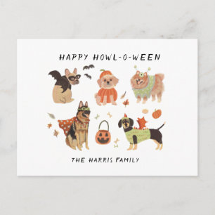 Lycklig Howl-o-ween Pawarlated Hundar Halloween Fo Helg Vykort
