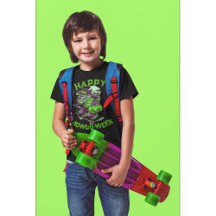 Lycklig Howl-o-ween Varg Riding på Skateboard