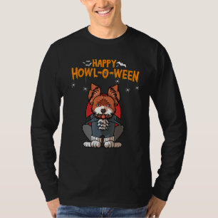 Lycklig Howl O Ween Yorkshire Terrier Vampire Hund T Shirt