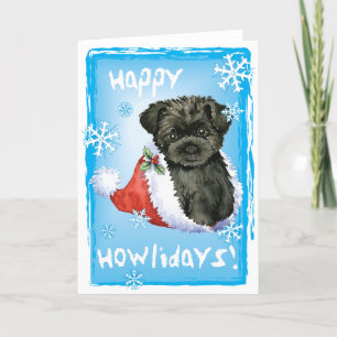Lycklig Howliday Affenpinscher Helgkort
