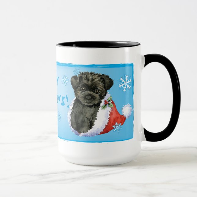 Lycklig Howliday Affenpinscher Mugg (Höger)