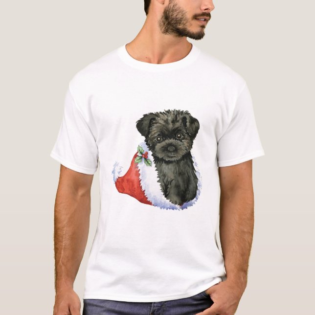 Lycklig Howliday Affenpinscher T-shirt (Framsida)