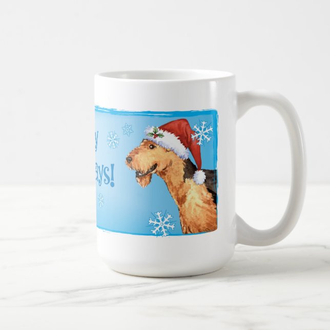Lycklig Howliday Airedale Kaffemugg (Höger)