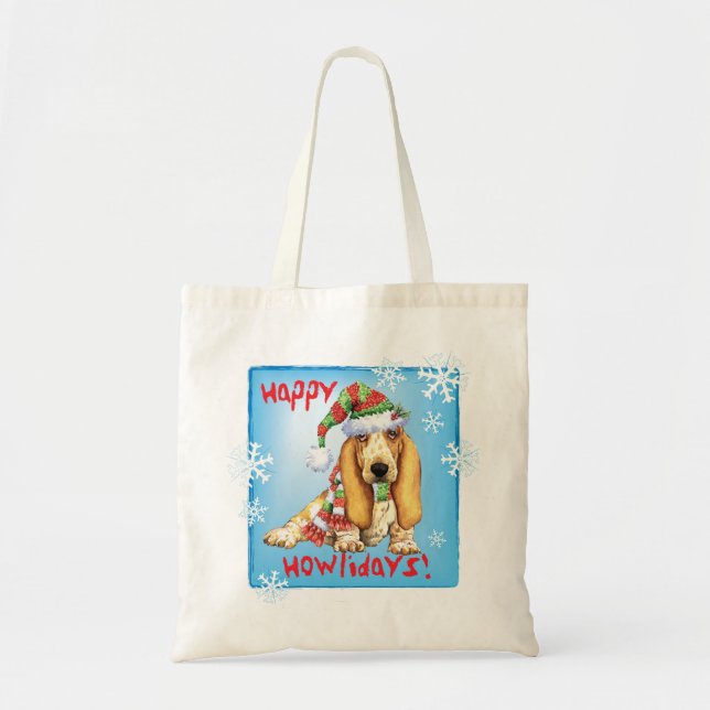 Lycklig Howliday Basset Tygkasse (Framsidan)