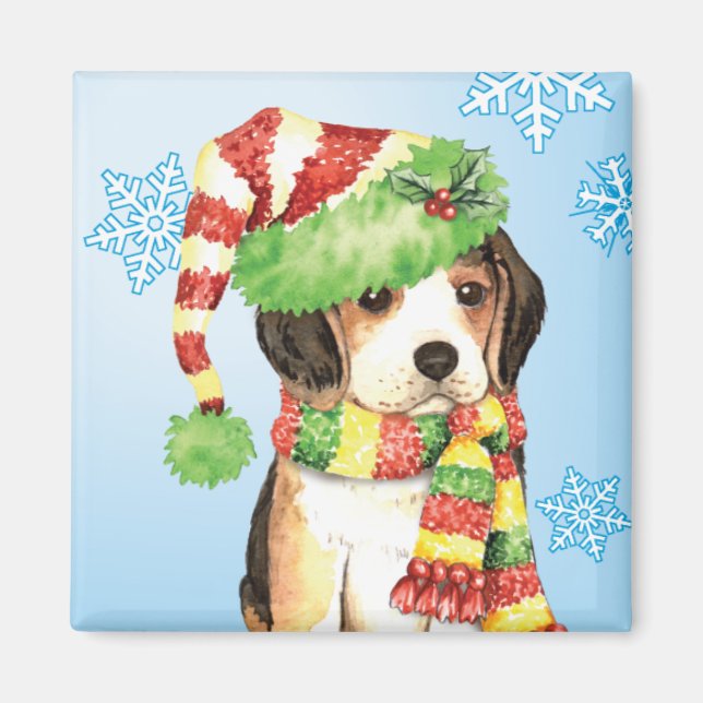 Lycklig Howliday Beagle Magnet (Framsidan)