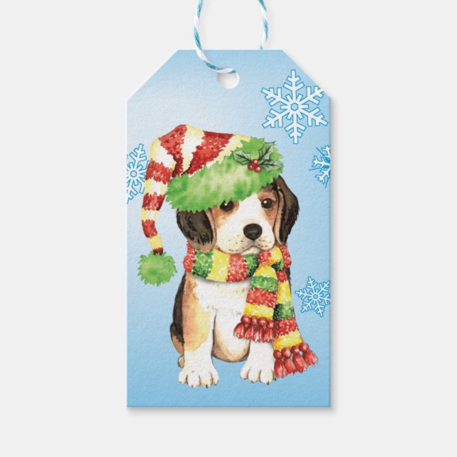 Lycklig Howliday Beagle Presentetikett (Framsidan)