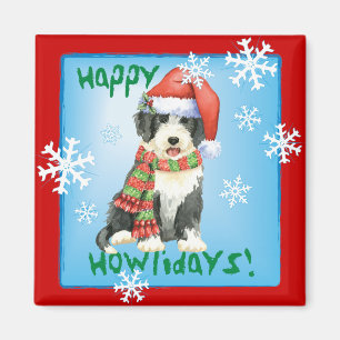 Lycklig Howliday Beardie Magnet