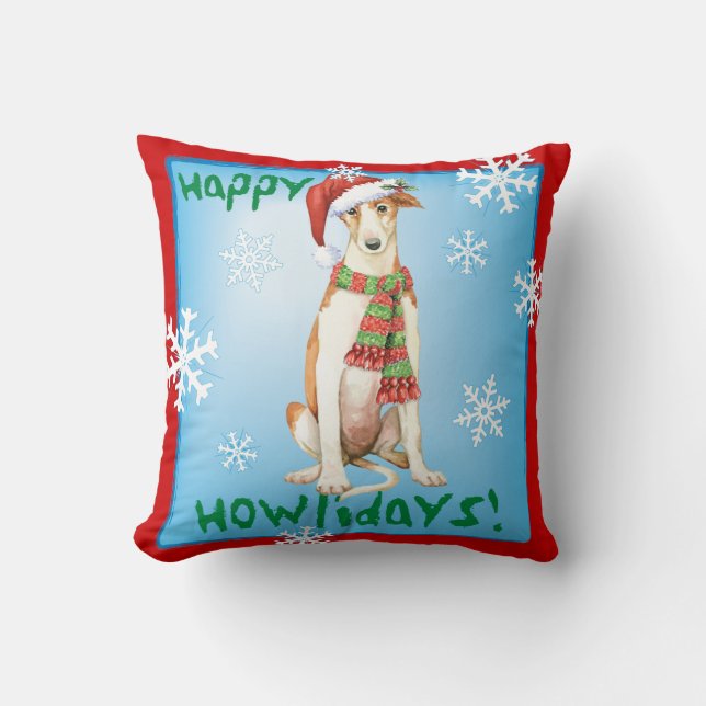 Lycklig Howliday Borzoi Kudde (Framsida)
