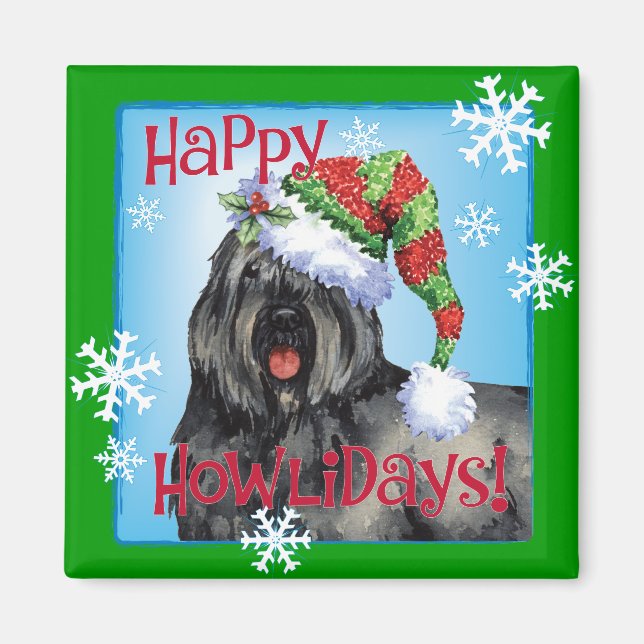 Lycklig Howliday Bouvier Magnet (Framsidan)