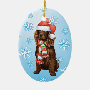 Lycklig Howliday Boykin Spaniel Julgransprydnad Keramik