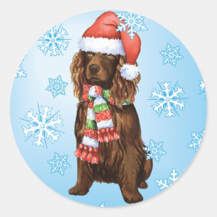 Lycklig Howliday Boykin Spaniel Runt Klistermärke
