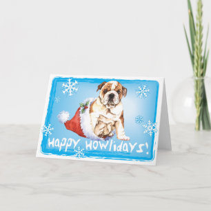 Lycklig Howliday Bulldog Helgkort