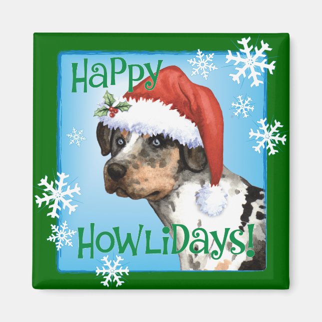 Lycklig Howliday Catahoula Magnet (Framsidan)