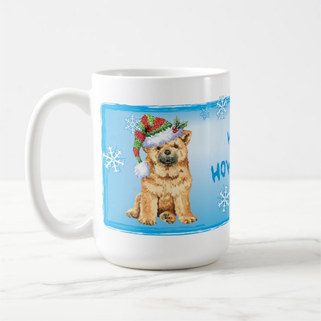 Lycklig Howliday Chow Chow Chow Kaffemugg (Vänster)