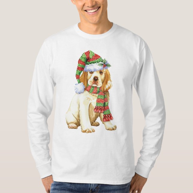 Lycklig Howliday Clumber Spaniel T Shirt (Framsida)