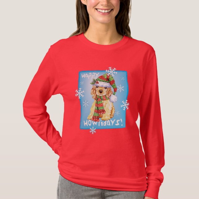 Lycklig Howliday cockerspanielSpaniel Tee (Framsida)