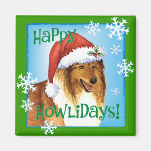Lycklig Howliday Collie Magnet