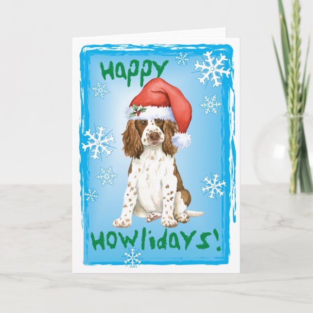 Lycklig Howliday English Springer Spain Helgkort (Framsida)