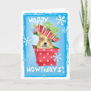 Lycklig Howliday franskbulldogg Helgkort