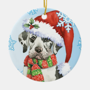 Lycklig Howliday great dane Julgransprydnad Keramik
