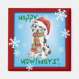 Lycklig Howliday Great dane Magnet