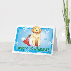 Lycklig Howliday guld- Retriever Helgkort