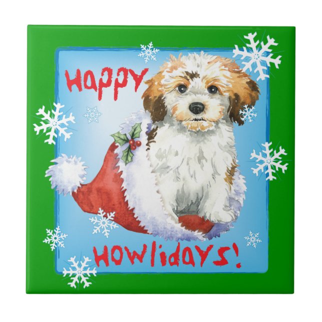 Lycklig Howliday Havanese Kakelplatta (Framsidan)