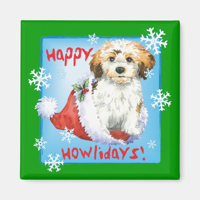 Lycklig Howliday Havanese Magnet (Framsidan)
