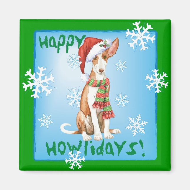 Lycklig Howliday Ibizan Hound Magnet (Framsidan)
