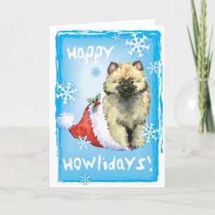 Lycklig Howliday Keeshond Helgkort