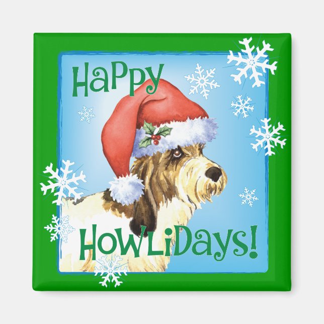 Lycklig Howliday PBGV Magnet (Framsidan)