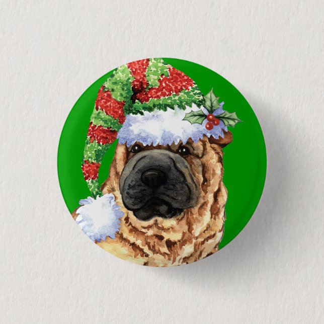 Lycklig Howliday Shar-Pei Knapp (Framsida)