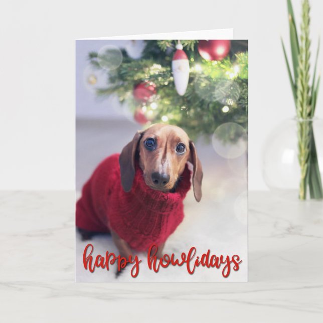 Lycklig Howlidays - Add your HUND PHOTO Kort (Framsida)