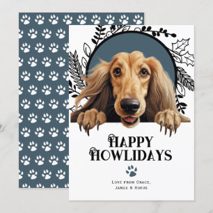 Lycklig Howlidays Afghan Hound Hund jul Julkort