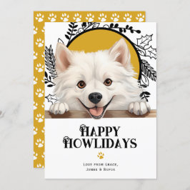 Lycklig Howlidays American Eskimo Hund jul Julkort