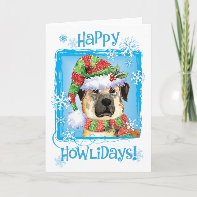 Lycklig Howlidays Anatolian Shepherd Helgdag Card Helgkort (Framsida)