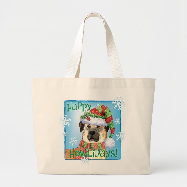 Lycklig Howlidays Anatolian Shepherd Large Tote Ba Jumbo Tygkasse (Framsidan)