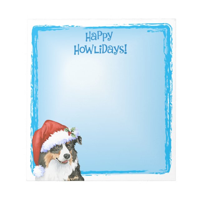 Lycklig Howlidays Australian shepherd Anteckningsblock (Framsida)