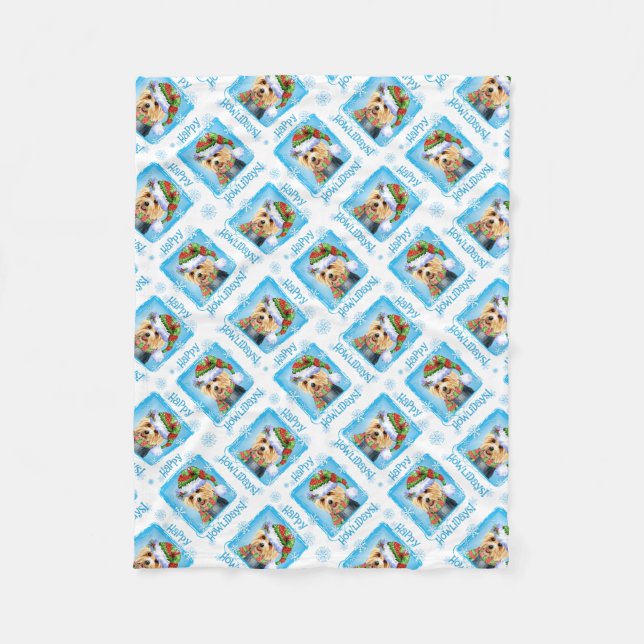 Lycklig Howlidays Australian Terrier Fleece Blanke (Framsidan)