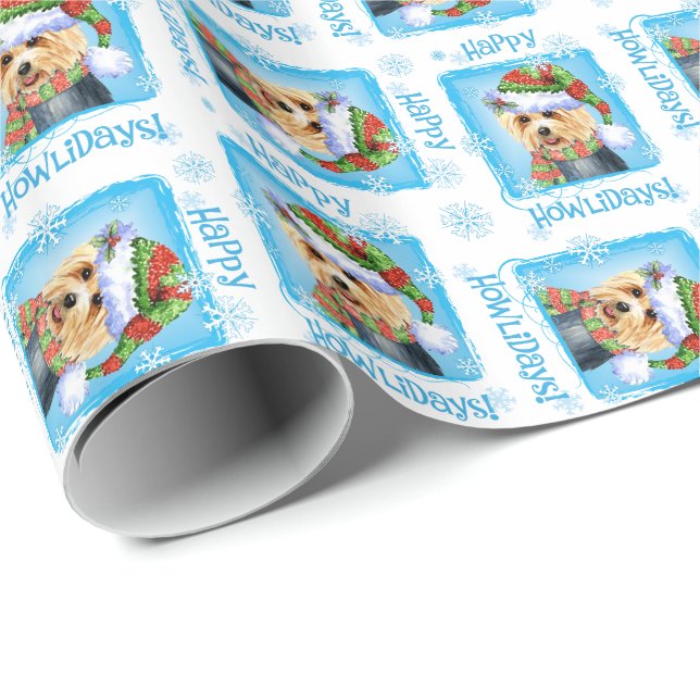 Lycklig Howlidays Australian Terrier Wrapping Papp Presentpapper (Rullad Hörn)