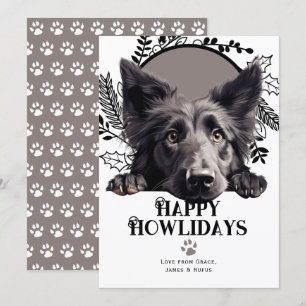 Lycklig Howlidays belgiska Sheepdog-Hund jul Julkort