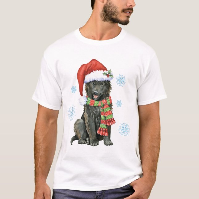 Lycklig Howlidays belgiska Sheepdog T Shirt (Framsida)