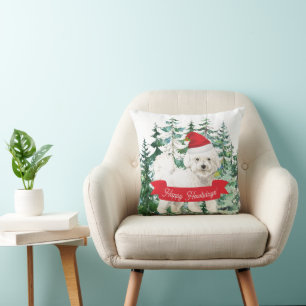 Lycklig Howlidays Bichon Frise Hund jul Kudde
